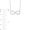 Thumbnail Image 3 of Pear-Shaped Lab-Created Opal and White Lab-Created Sapphire Infinity Necklace in Sterling Silver