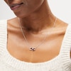 Thumbnail Image 2 of Pear-Shaped Blue and White Lab-Created Sapphire Infinity Necklace in Sterling Silver