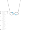 Thumbnail Image 3 of Pear-Shaped Swiss Blue Topaz and White Lab-Created Sapphire Infinity Necklace in Sterling Silver