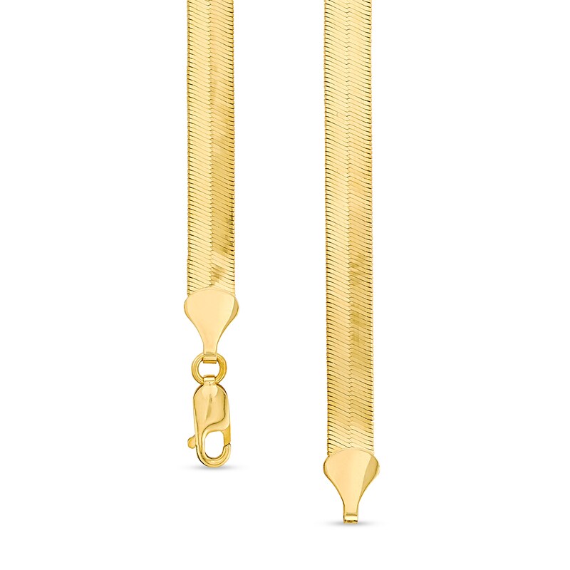 Main Image 3 of 6.8mm Herringbone Chain Necklace in Solid 10K Gold - 20"