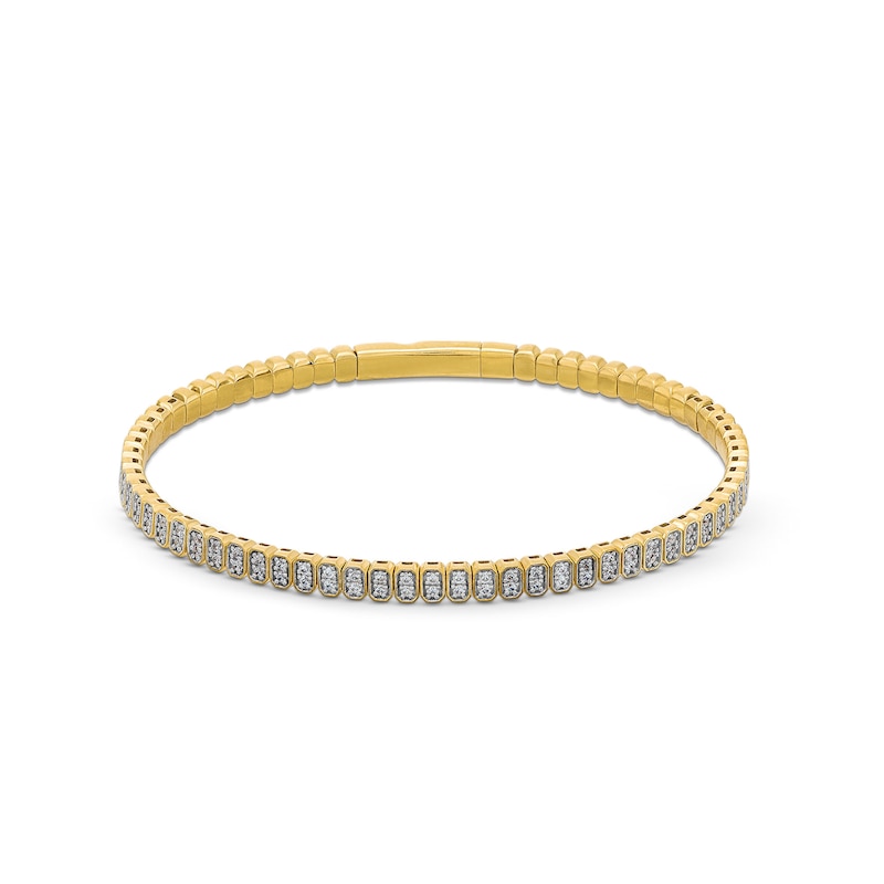 Main Image 1 of 0.70 CT. T.W. Diamond Flexible Bangle in 10K Gold - 6.75"