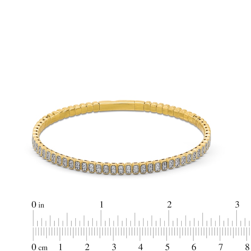 Main Image 3 of 0.70 CT. T.W. Diamond Flexible Bangle in 10K Gold - 6.75"