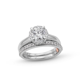 Perfect Fit 1.50 CT. T.W. Certified Lab-Grown Diamond Frame Vintage-Style Bridal Set in 14K White Gold (F/SI2)