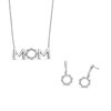 Thumbnail Image 1 of Circle of Gratitude® Collection 0.20 CT. T.W. Diamond Twist "MOM" Necklace and Drop Earrings Set in Sterling Silver
