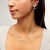 Thumbnail Image 2 of Circle of Gratitude® Collection 0.20 CT. T.W. Diamond Twist "MOM" Necklace and Drop Earrings Set in Sterling Silver