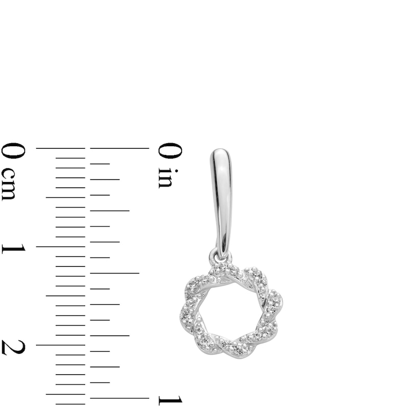 Main Image 3 of Circle of Gratitude® Collection 0.20 CT. T.W. Diamond Twist "MOM" Necklace and Drop Earrings Set in Sterling Silver