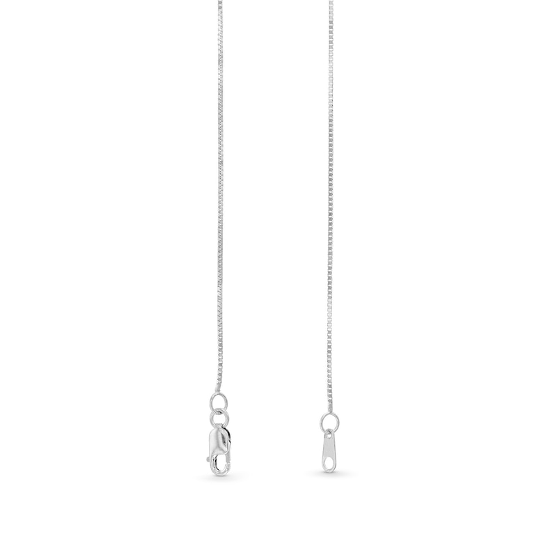Main Image 3 of 0.7mm Diamond-Cut Box Chain Necklace in Solid 18K White Gold - 20”