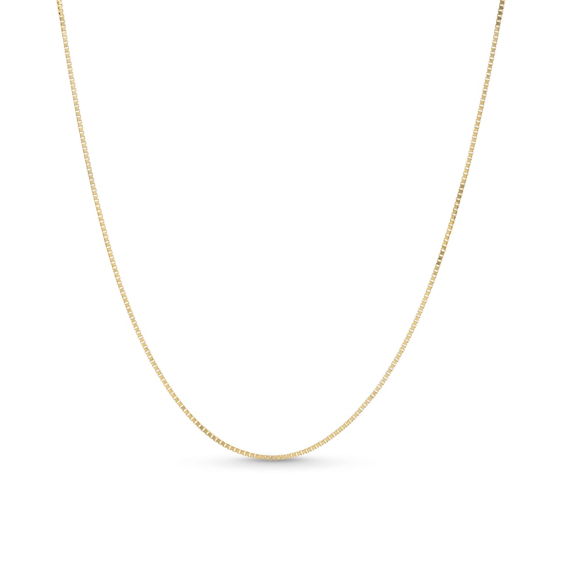 0.7mm Diamond-Cut Box Chain Necklace in Solid 18K Gold