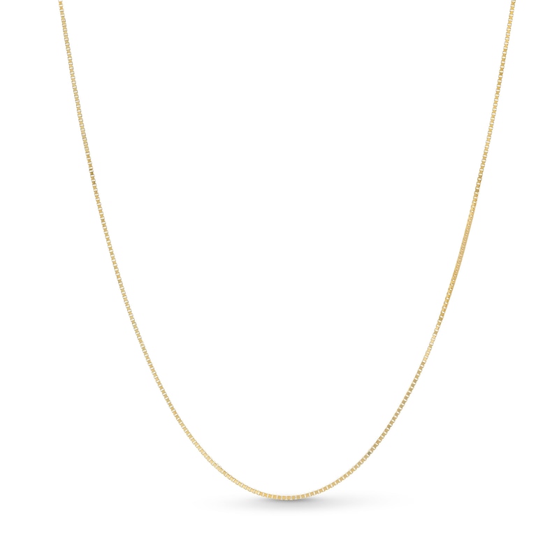Main Image 1 of 0.7mm Diamond-Cut Box Chain Necklace in Solid 18K Gold - 20”