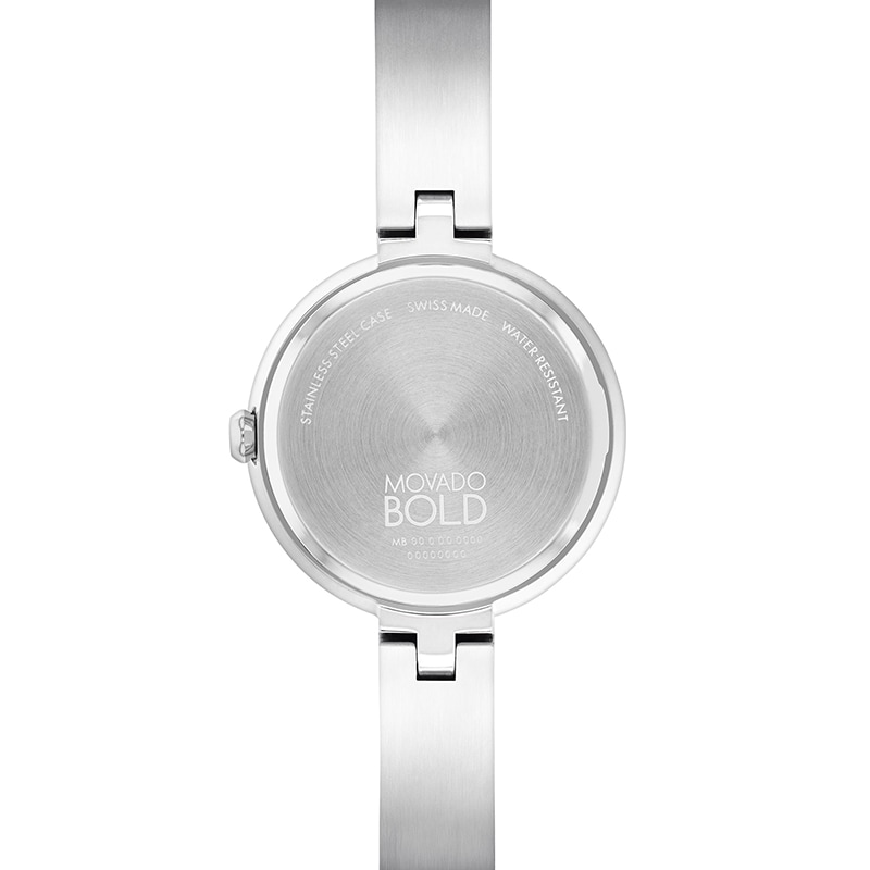 Ladies' Movado Bold® Crystal Accent Bangle Watch with Pink Mother-of Pearl Dial (Model: 3601178)