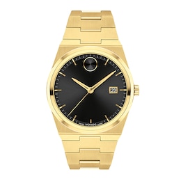 Men's' Movado Bold® Quest Gold-Tone IP Watch with Black Dial (Model: 3601223)