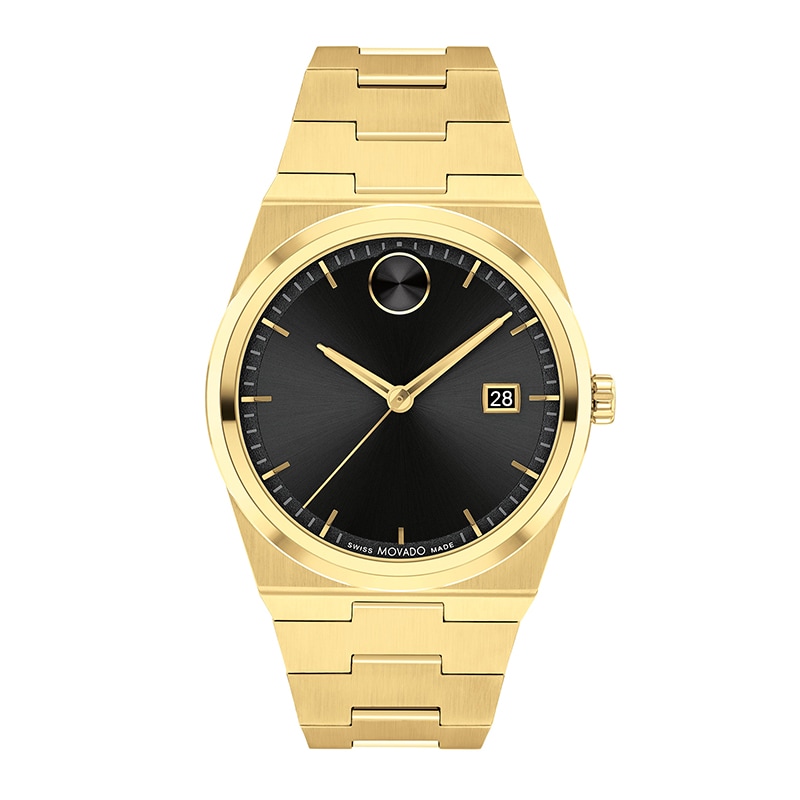 Men's' Movado Bold® Quest Gold-Tone IP Watch with Black Dial (Model: 3601223)