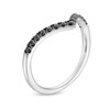 Thumbnail Image 3 of 0.25 CT. T.W. Black Diamond Chevron Contour Anniversary Band in 14K White Gold