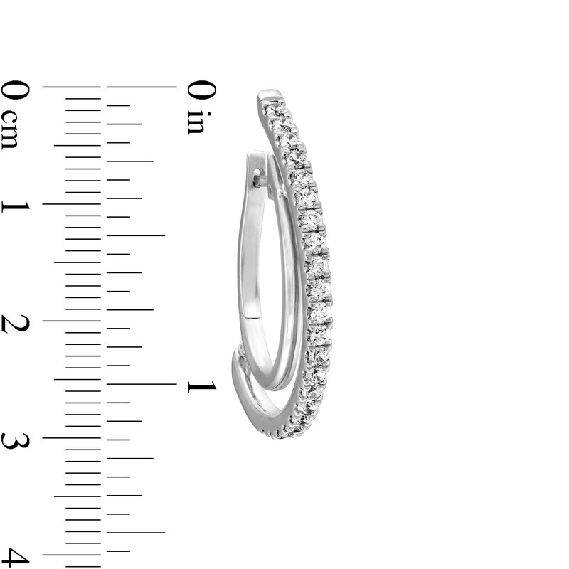 Main Image 3 of Unstoppable Love™ 1.00 CT. T.W. Certified Lab-Grown Diamond Hoop Earrings in 10K White Gold (F/SI2)