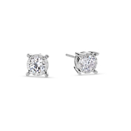1.00 CT. T.W. Certified Lab-Grown Diamond Miracle Frame Stud Earrings in 10K White Gold (F/SI2)