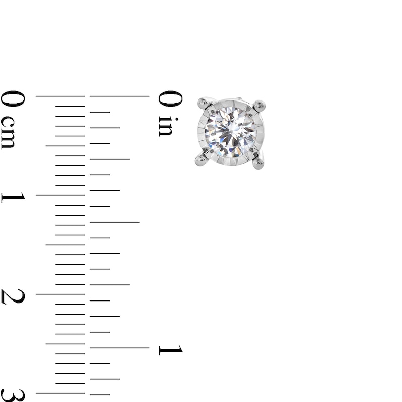 Main Image 3 of 1.00 CT. T.W. Certified Lab-Grown Diamond Miracle Frame Stud Earrings in 10K White Gold (F/SI2)