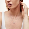 Thumbnail Image 2 of Circle of Gratitude® 0.20 CT. T.W. Baguette and Round Diamond Twist Necklace in 10K White Gold - 19"