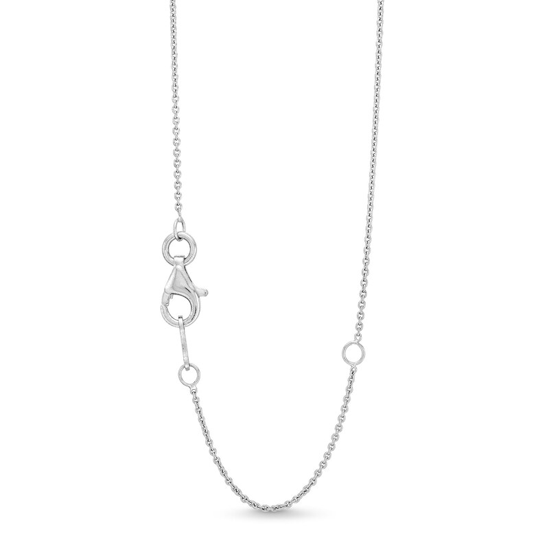 Main Image 3 of Circle of Gratitude® 0.20 CT. T.W. Baguette and Round Diamond Twist Necklace in 10K White Gold - 19"