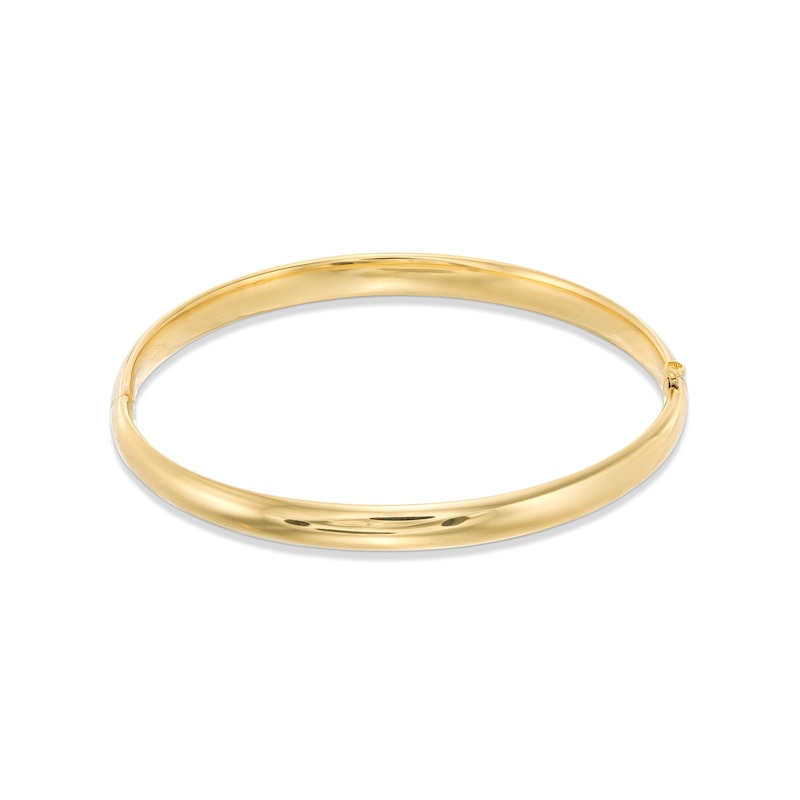 Main Image 1 of Child's 4.5mm Polished Bangle in Hollow 10K Gold - 5.5"