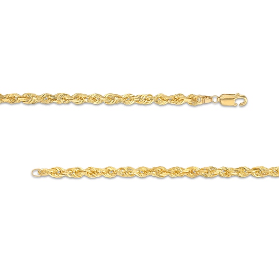 4.4mm Glitter Rope Chain Necklace in Hollow 10K Gold - 24"