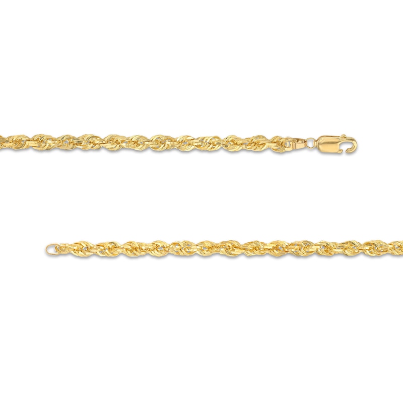 Main Image 3 of 4.4mm Glitter Rope Chain Necklace in Hollow 10K Gold - 24"