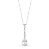 Thumbnail Image 1 of Pear-Shaped and Marquise White Lab-Created Sapphire Drop Pendant in Sterling Silver