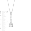 Thumbnail Image 3 of Pear-Shaped and Marquise White Lab-Created Sapphire Drop Pendant in Sterling Silver