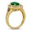 Thumbnail Image 2 of Le Vian® Oval Costa Smeralda Emerald™ and 0.90 CT. T.W. Diamond Double Frame Split Shank Ring in 18K Honey Gold™