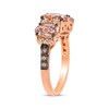 Thumbnail Image 2 of Le Vian® Oval Peach Morganite™ and 0.25 CT. T.W. Diamond Three Stone Ring in 14K Strawberry Gold®