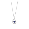 Thumbnail Image 1 of Unstoppable Love™ 4.5mm Blue and White Lab-Created Sapphire Teardrop Pendant in Sterling Silver