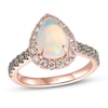Thumbnail Image 1 of Le Vian® Pear-Shaped Neapolitan Opal™ and 0.70 CT. T.W. Diamond Frame Ring in 14K Strawberry Gold®