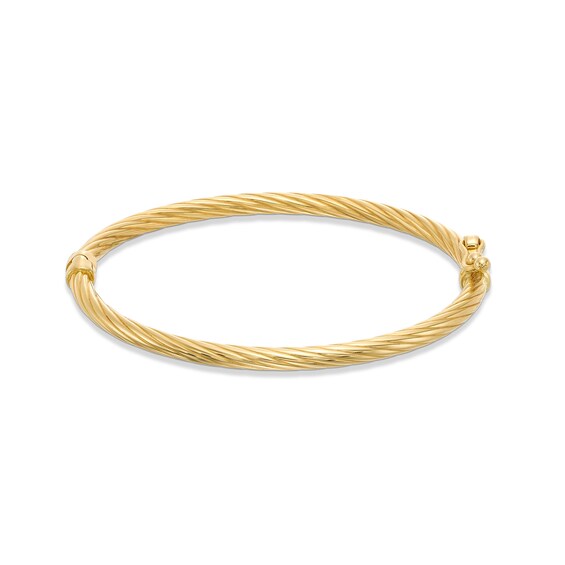 Child's 3.0mm Textured Bangle in Hollow 10K Gold - 5.5"