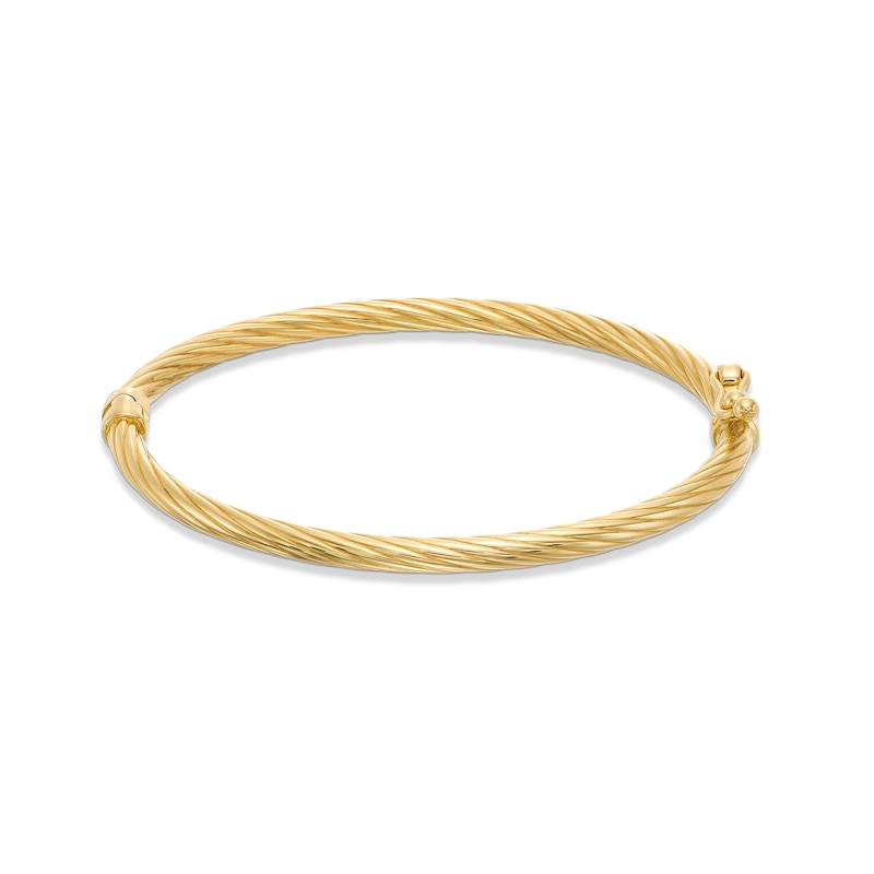 Main Image 1 of Child's 3.0mm Textured Bangle in Hollow 10K Gold - 5.5"