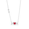 Thumbnail Image 0 of 6.0mm Heart-Shaped Lab-Created Ruby and White Lab-Created Sapphire "MOM" with Dog Bone Necklace in Sterling Silver