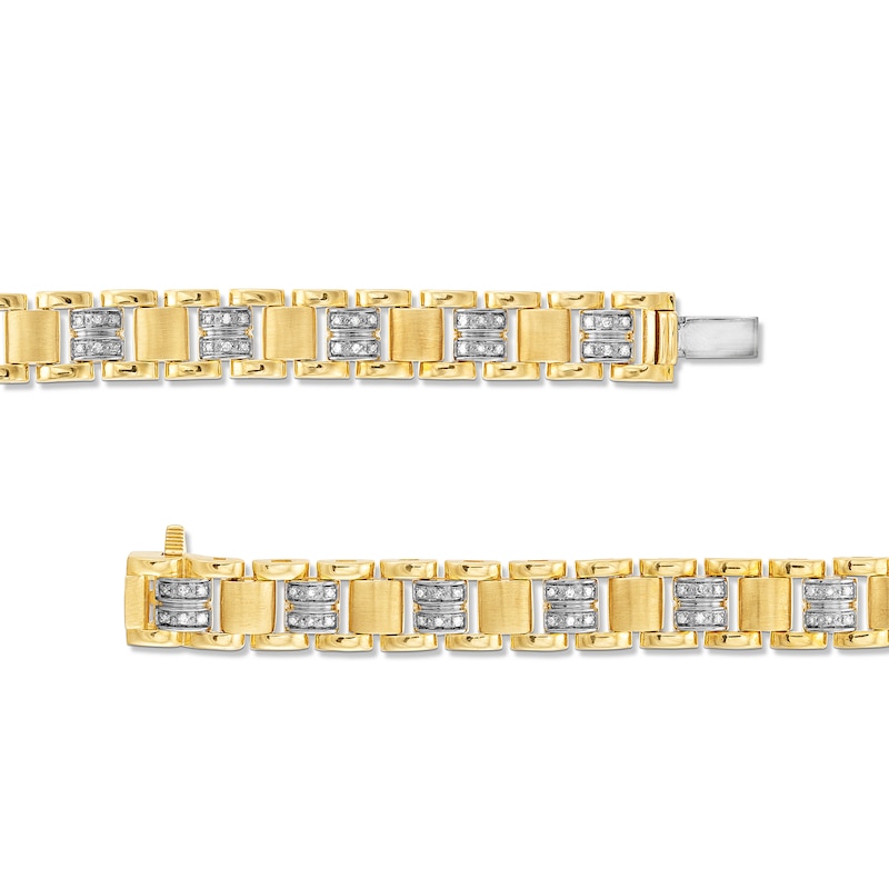 Main Image 3 of 0.50 CT. T.W. Diamond Link Bracelet in 10K Gold - 8.5”