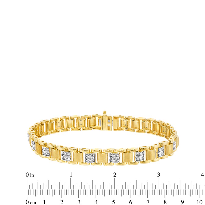 Main Image 4 of 0.50 CT. T.W. Diamond Link Bracelet in 10K Gold - 8.5”