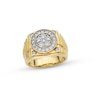 Thumbnail Image 1 of 1.00 CT. T.W. Multi-Diamond Frame Ribbed Shank Ring in 10K Gold