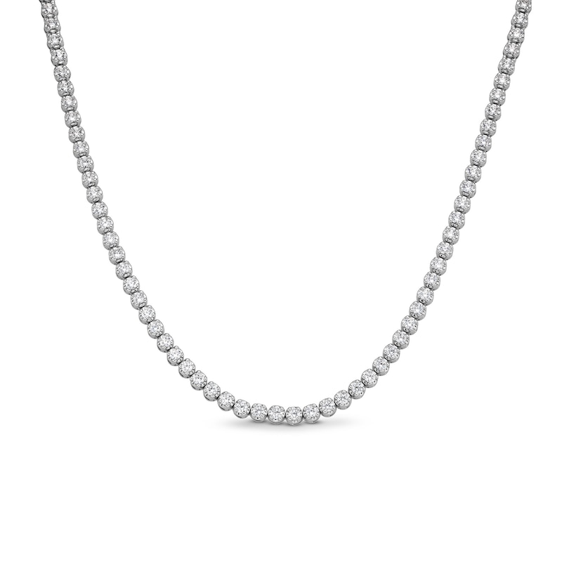 Main Image 1 of 10.00 CT. T.W. Certified Lab-Grown Diamond Tennis Necklace in 10K White Gold (F/SI2) - 20”
