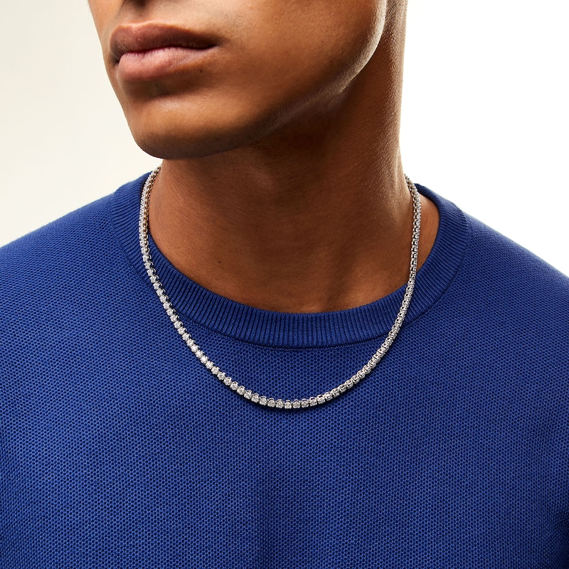 Main Image 2 of 10.00 CT. T.W. Certified Lab-Grown Diamond Tennis Necklace in 10K White Gold (F/SI2) - 20”
