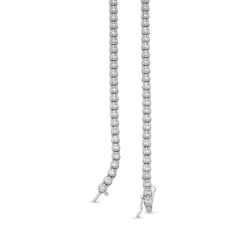 Main Image 3 of 10.00 CT. T.W. Certified Lab-Grown Diamond Tennis Necklace in 10K White Gold (F/SI2) - 20”