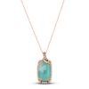 Thumbnail Image 1 of Le Vian® Cushion-Shaped Peacock Aquaprase™ and 0.30 CT. T.W. Diamond Frame Pendant in 14K Strawberry Gold®