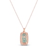 Thumbnail Image 3 of Le Vian® Cushion-Shaped Peacock Aquaprase™ and 0.30 CT. T.W. Diamond Frame Pendant in 14K Strawberry Gold®