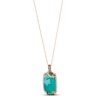 Thumbnail Image 4 of Le Vian® Cushion-Shaped Peacock Aquaprase™ and 0.30 CT. T.W. Diamond Frame Pendant in 14K Strawberry Gold®