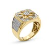Thumbnail Image 3 of 1.00 CT. T.W. Multi-Diamond Double Frame North Star Ring in 10K Gold