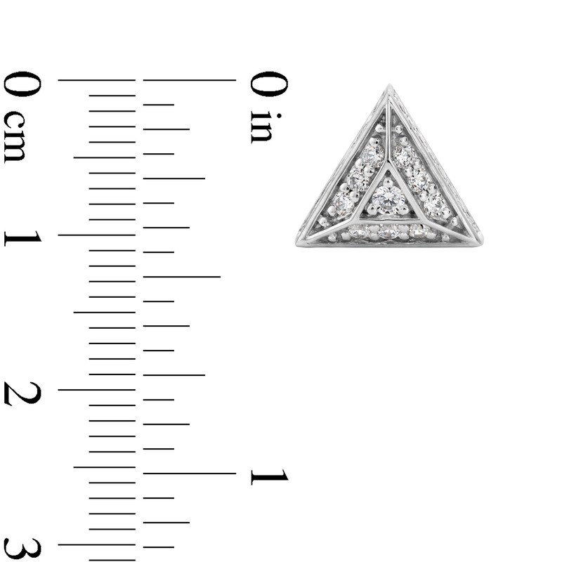 Main Image 3 of 0.70 CT. T.W. Diamond Triangle Stud Earrings in 10K White Gold