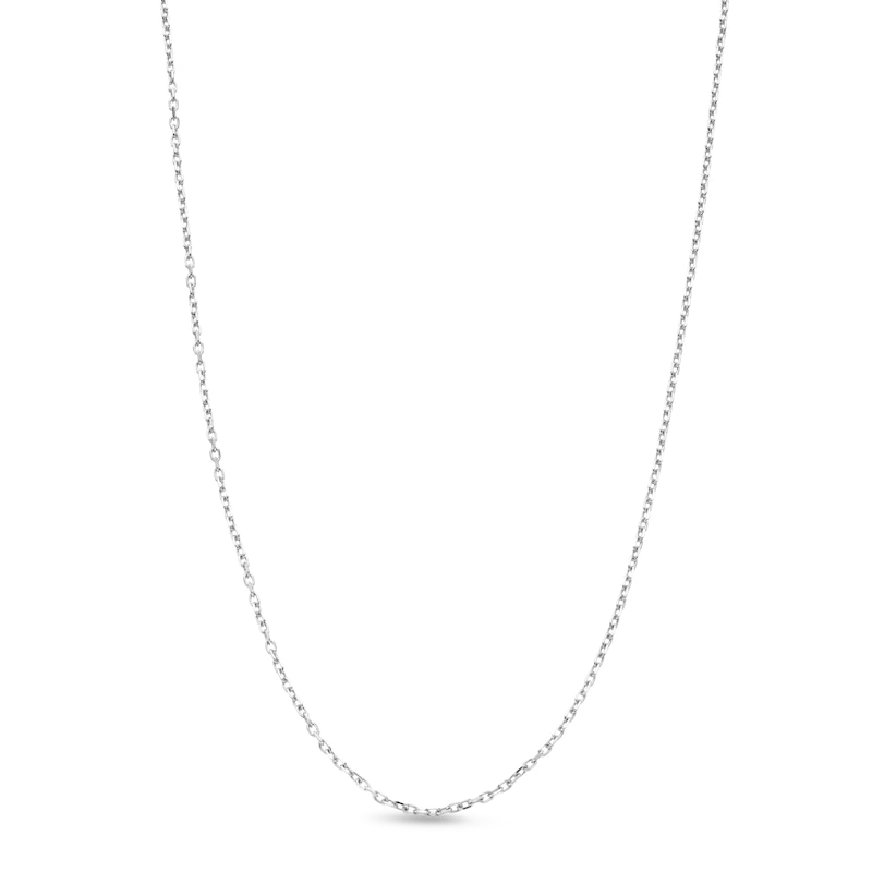 1.1mm Diamond-Cut Cable Chain Necklace in Solid 14K White Gold - 16”|Peoples Jewellers