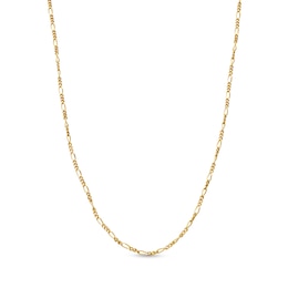 1.4mm Figaro Chain Necklace in Solid 14K Gold - 18"