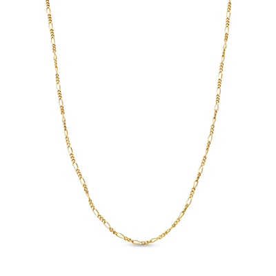 1.4mm Figaro Chain Necklace in Solid 14K Gold - 18"