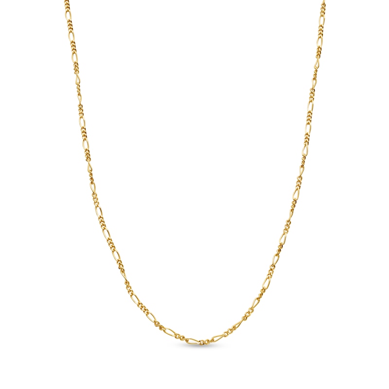Main Image 1 of 1.4mm Figaro Chain Necklace in Solid 14K Gold - 18"