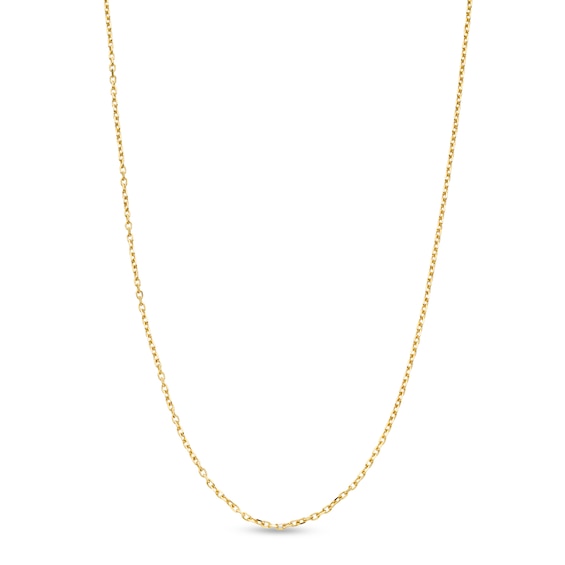 1.1mm Diamond-Cut Cable Chain Necklace in Solid 14K Gold - 18"
